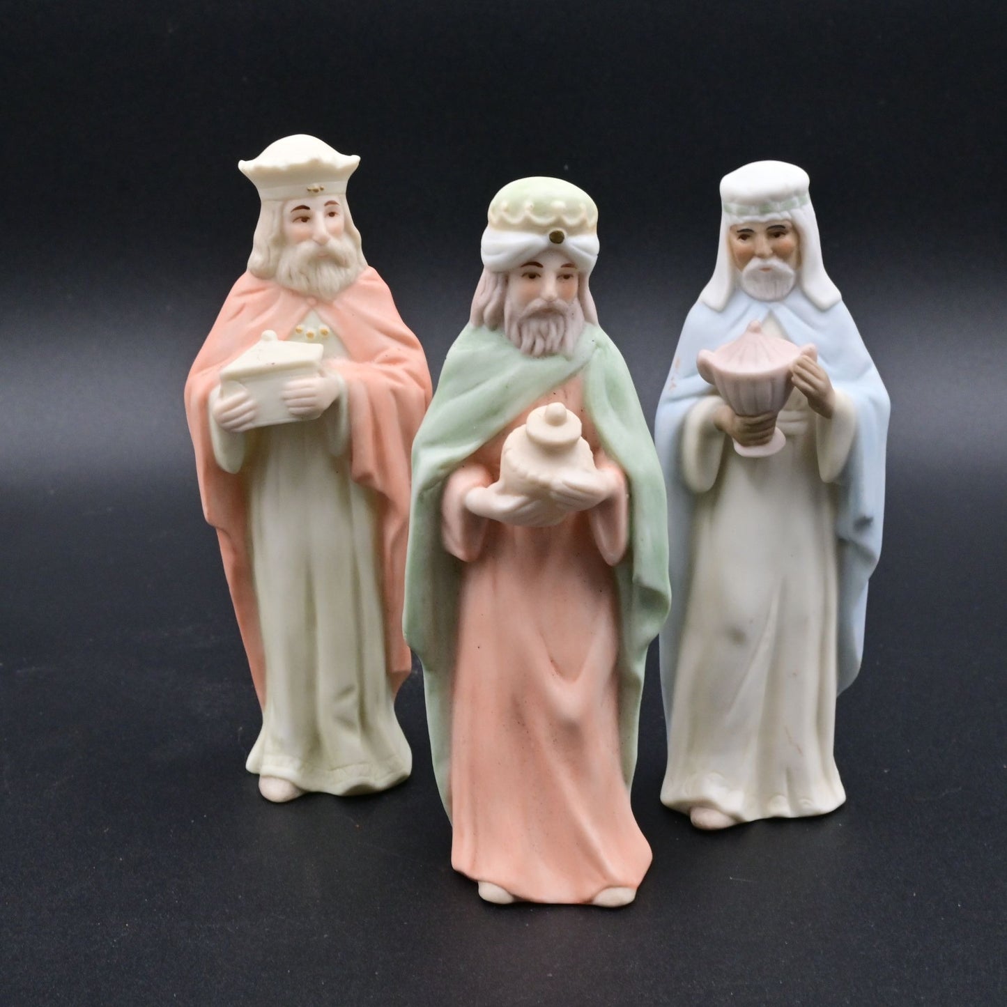 Vintage Lefton China Three Magi Wise Men Figurines Nativity Set