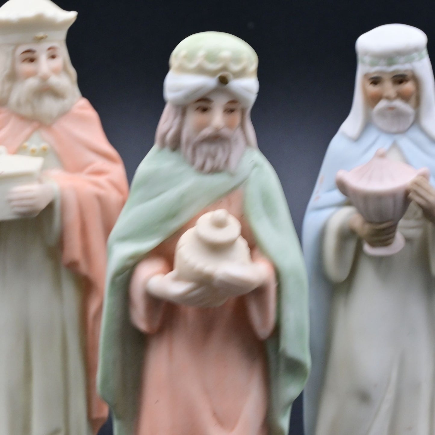Vintage Lefton China Three Magi Wise Men Figurines Nativity Set