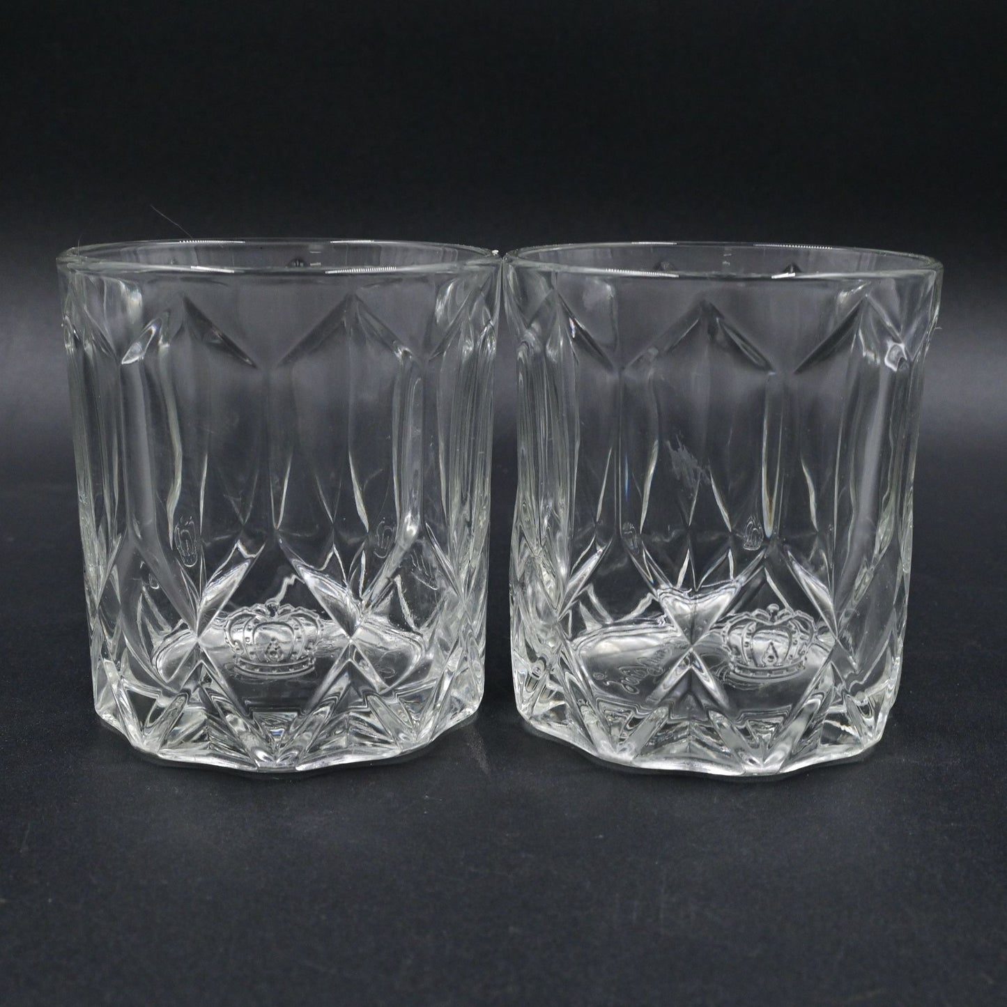 Crown Royal Diamond Cut Rocks Glasses Set Of 2