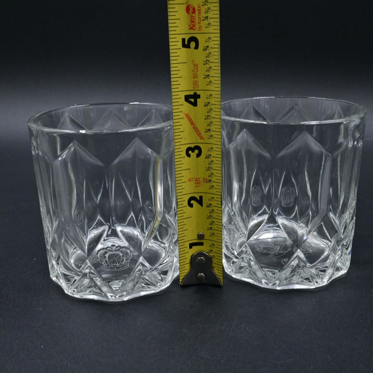 Crown Royal Diamond Cut Rocks Glasses Set Of 2