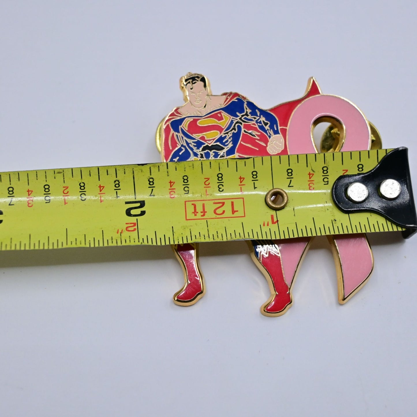 Superman Breast Cancer Awareness Ribbon Fantasy Pin