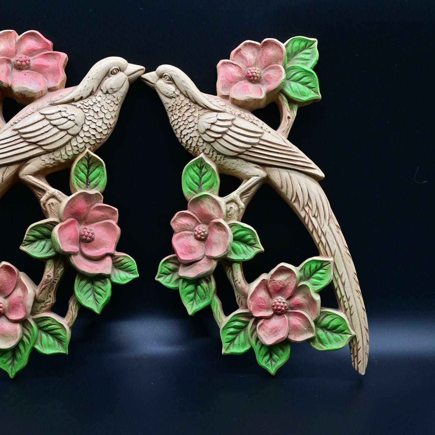 Vintage Miller Studios 1976 Birds Tropical Wall Hanging Plaques