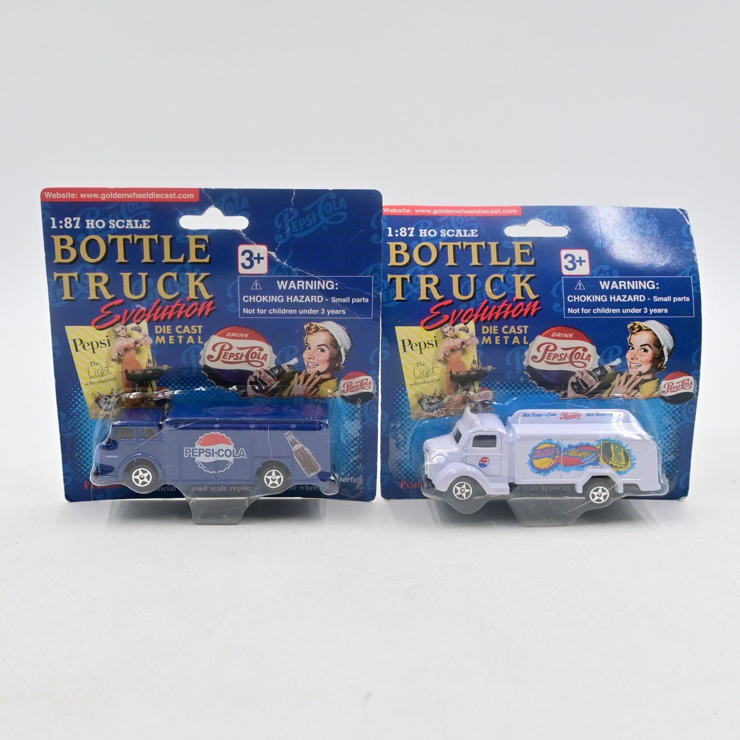Pepsi Cola Bottle Truck Evolution Golden Wheel Vintage Bundle Of 2