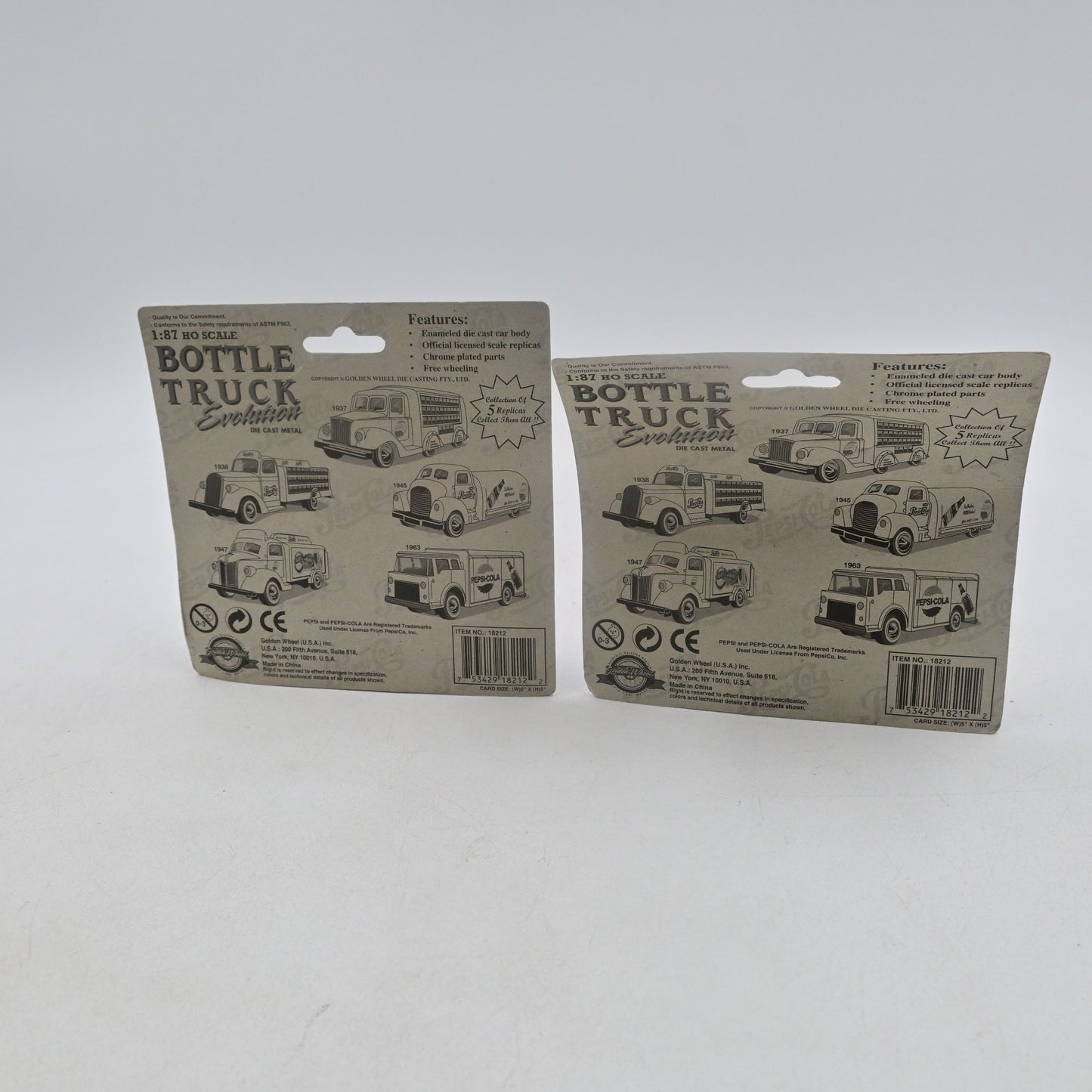 Pepsi Cola Bottle Truck Evolution Golden Wheel Vintage Bundle Of 2