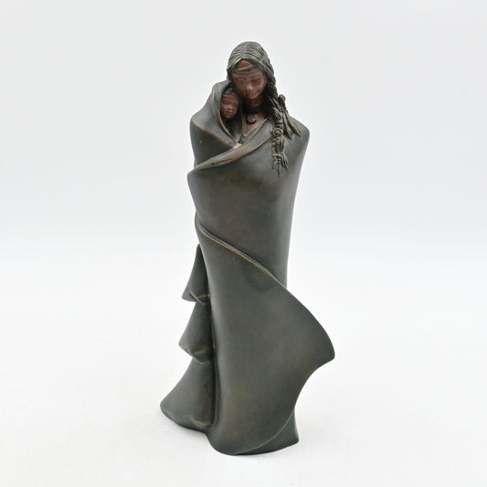 Native American Woman With Child Vintage Figure Statue