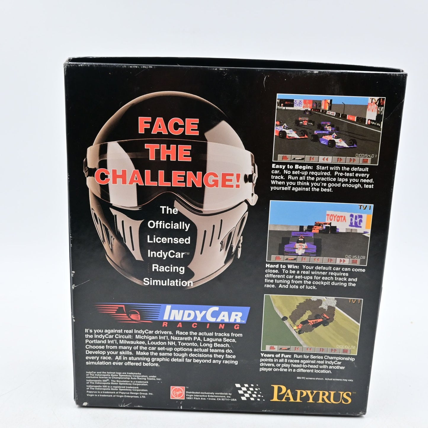 IndyCar Racing PC CD-Rom Big Box Video Game Papyrus Vintage 1995
