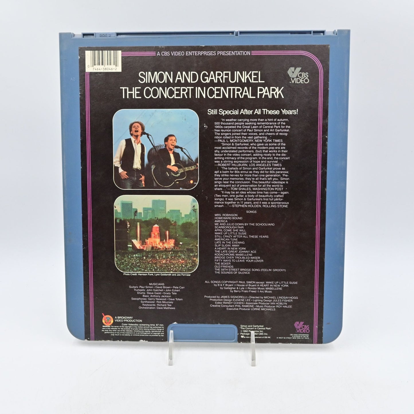 Simon & Garfunkel Concert in Central Park CED Videodisc CBS Stereo