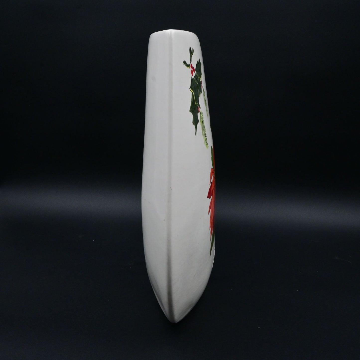 Large Ceramic Vase With Poinsettia & Holly Design By Jomo