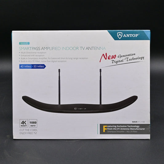 Antop Wave AT-218B Smartpass Amplified Indoor TV Antenna Sealed