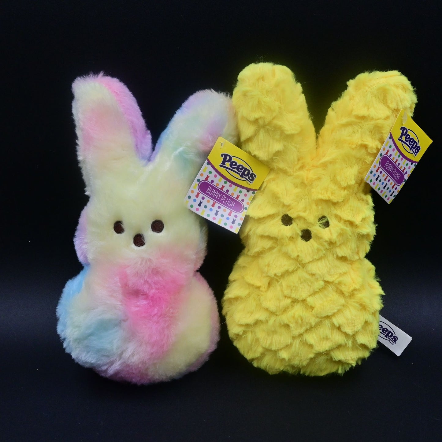 Peeps Bunny Plush 10" Yellow & Multicolor Bundle Of 2 NWT