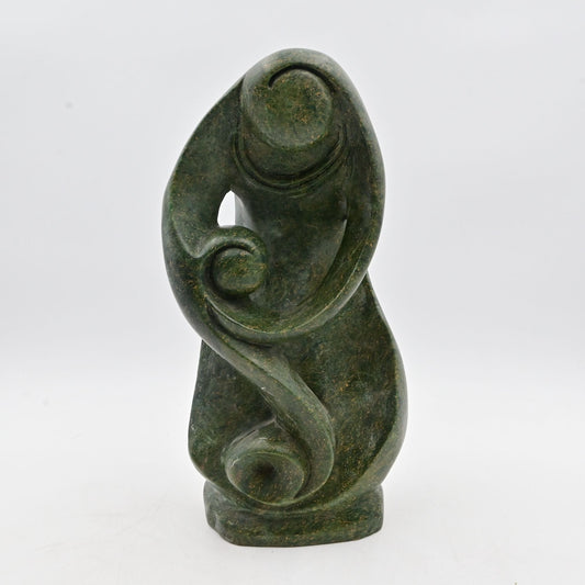 Barnabas Fombe African Family  Carved Stone Art Sculpture Signed
