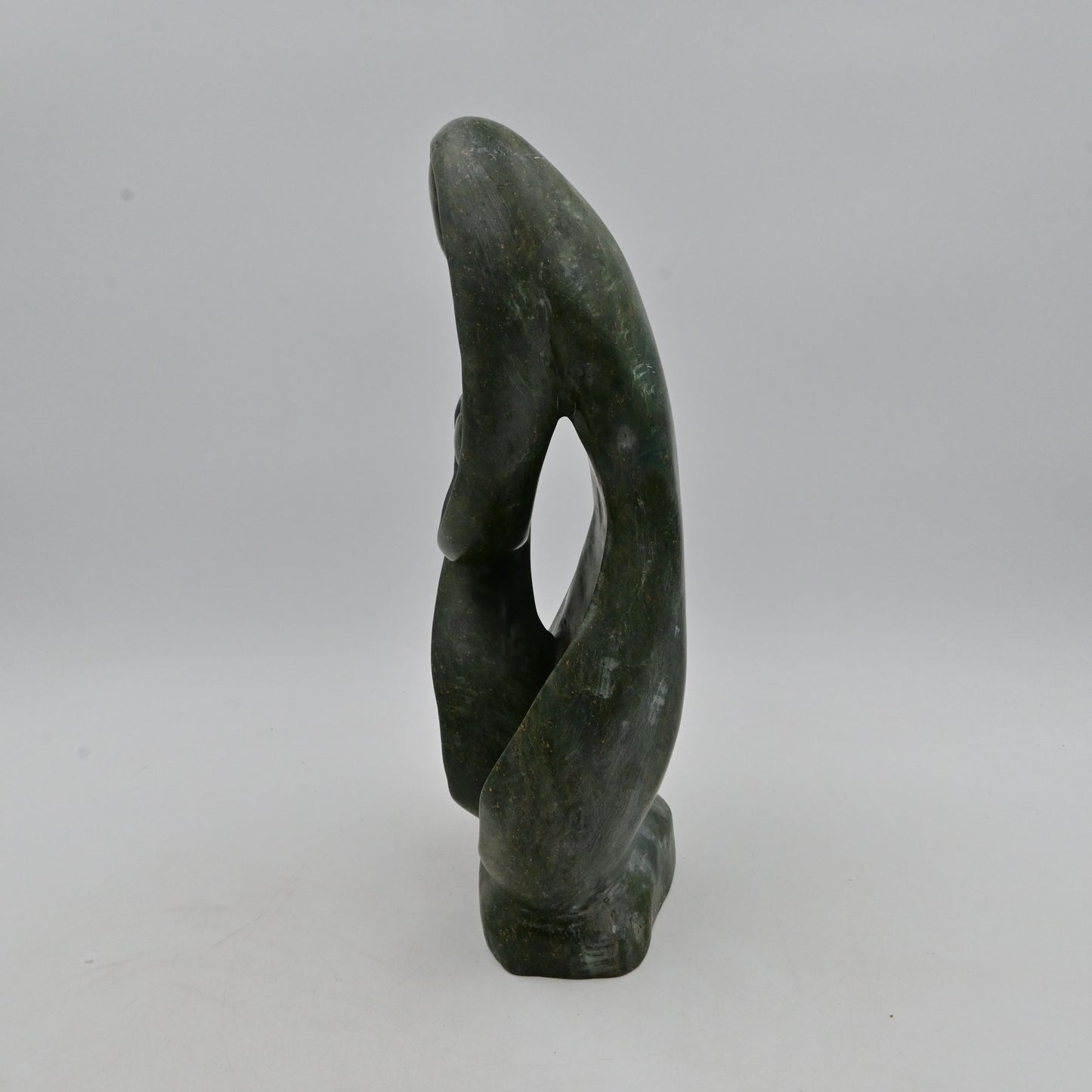 Barnabas Fombe African Family  Carved Stone Art Sculpture Signed