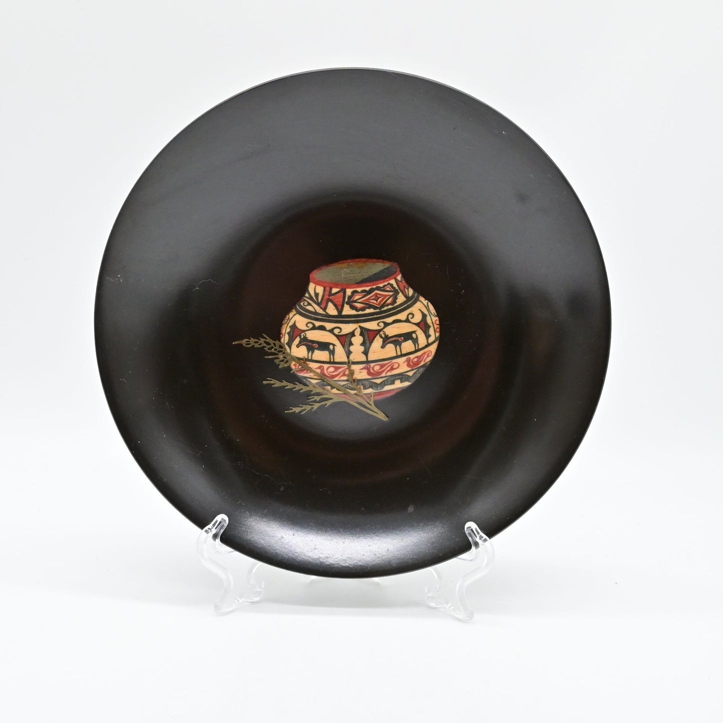 MCM Couroc Round Serving Bowl Art Decor Pot