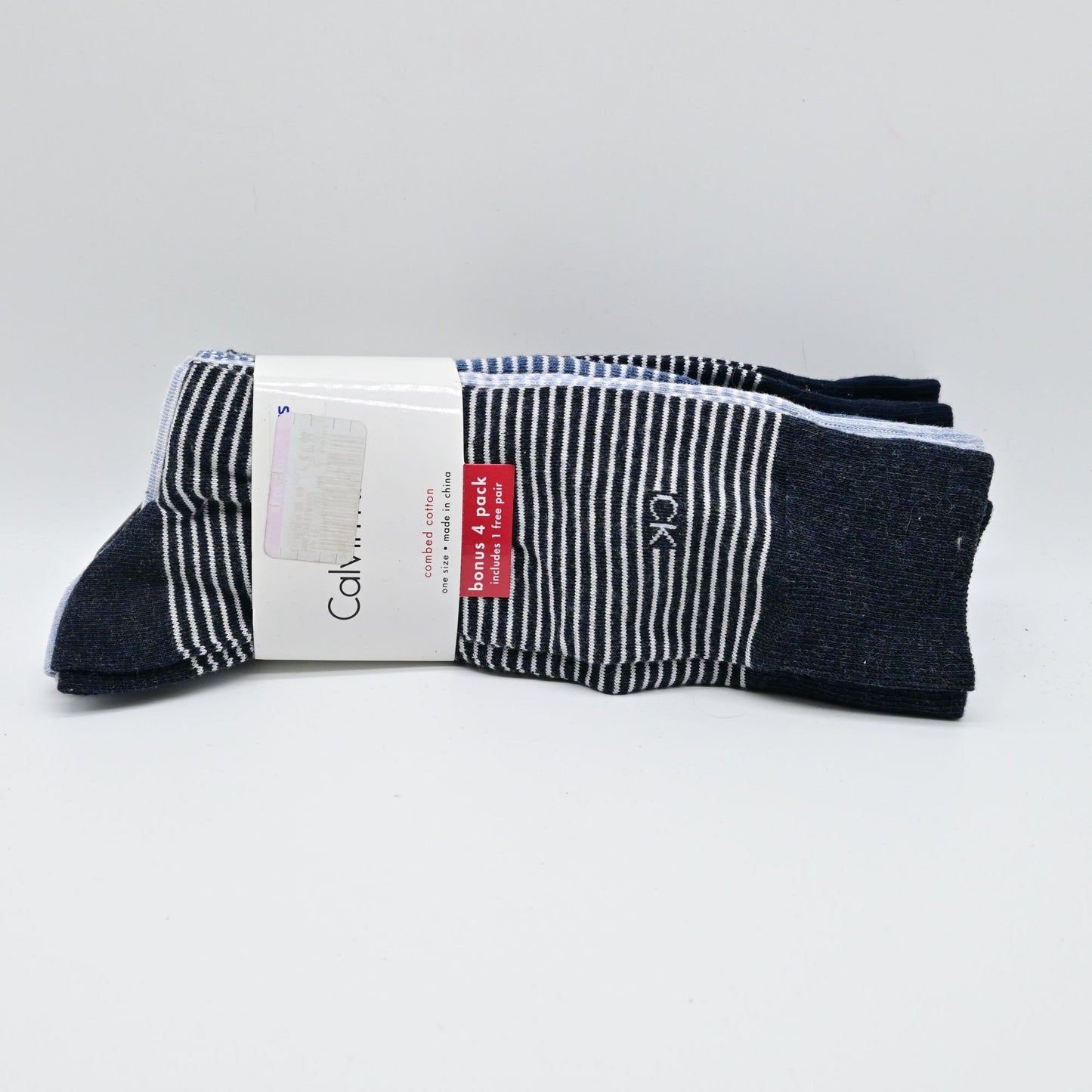 Calvin Klein Men’s Black Long Crew Socks 4 Pack Bran New Multicolor