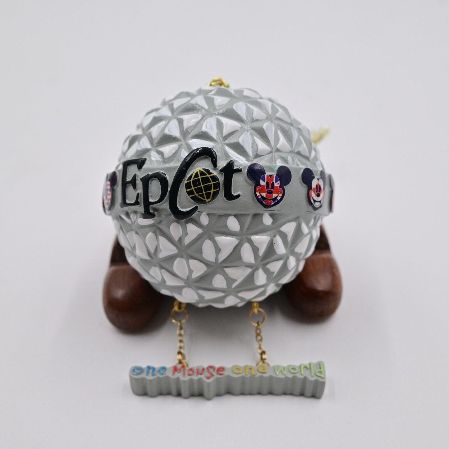 Disney Epcot One Mouse One World Spaceship Earth Christmas Ornament