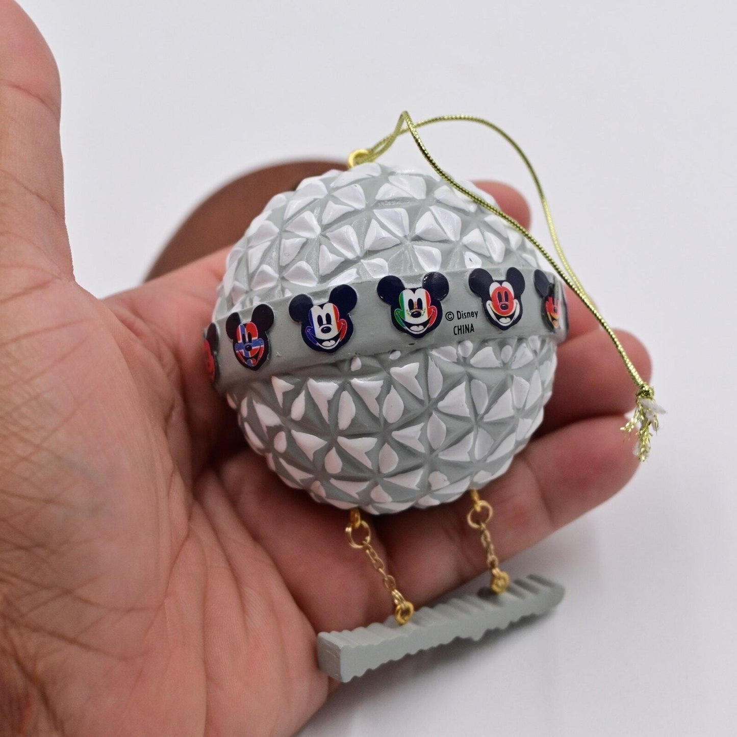 Disney Epcot One Mouse One World Spaceship Earth Christmas Ornament
