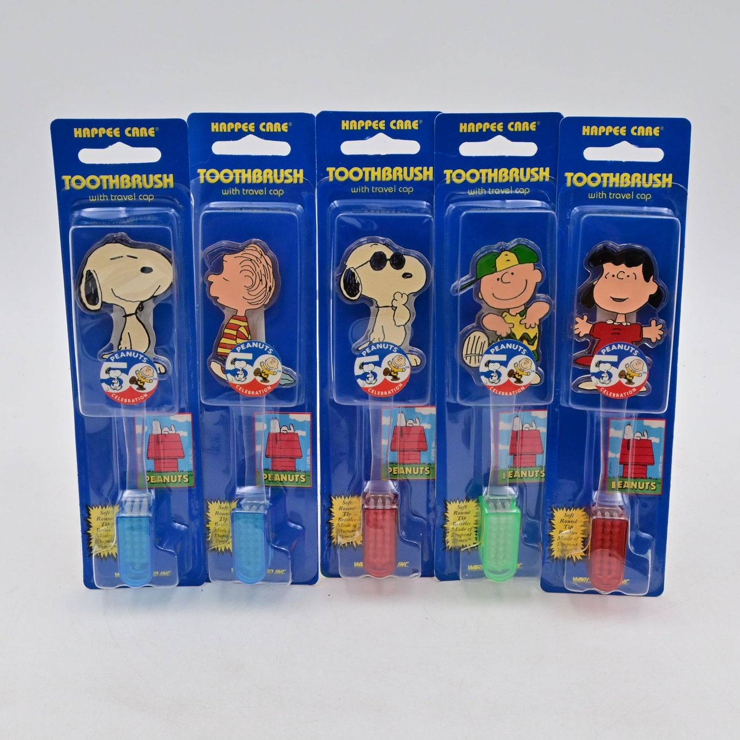 Peanuts Charlie Brown & Gang 50th Anniversary Toothbrush Set With Travel Caps