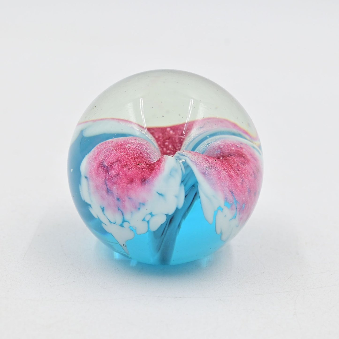 Glass Eye Studio GES Floral Glass Paperweight - Vintage 1993