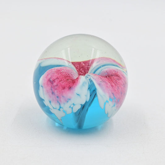 Glass Eye Studio GES Floral Glass Paperweight - Vintage 1993