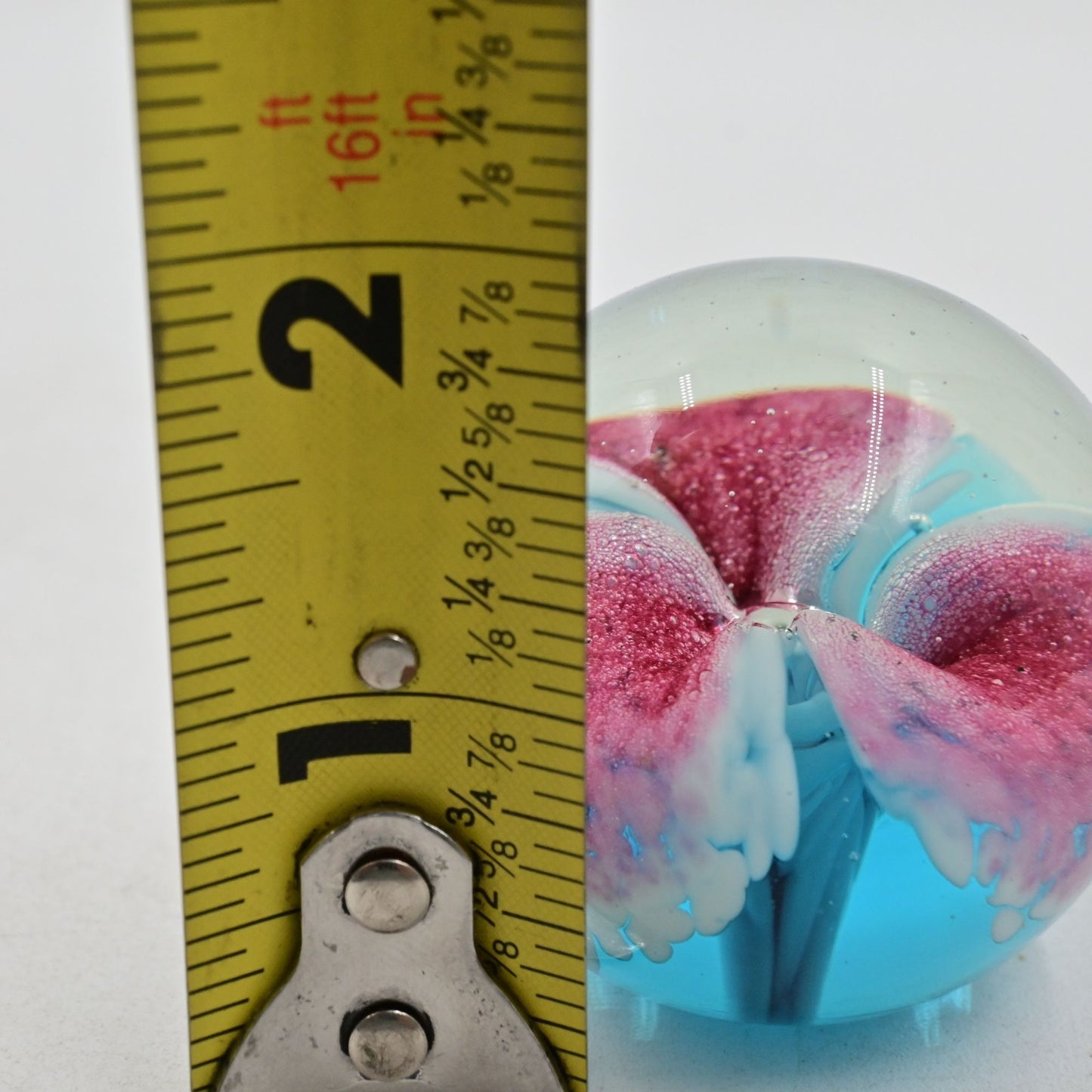 Glass Eye Studio GES Floral Glass Paperweight - Vintage 1993