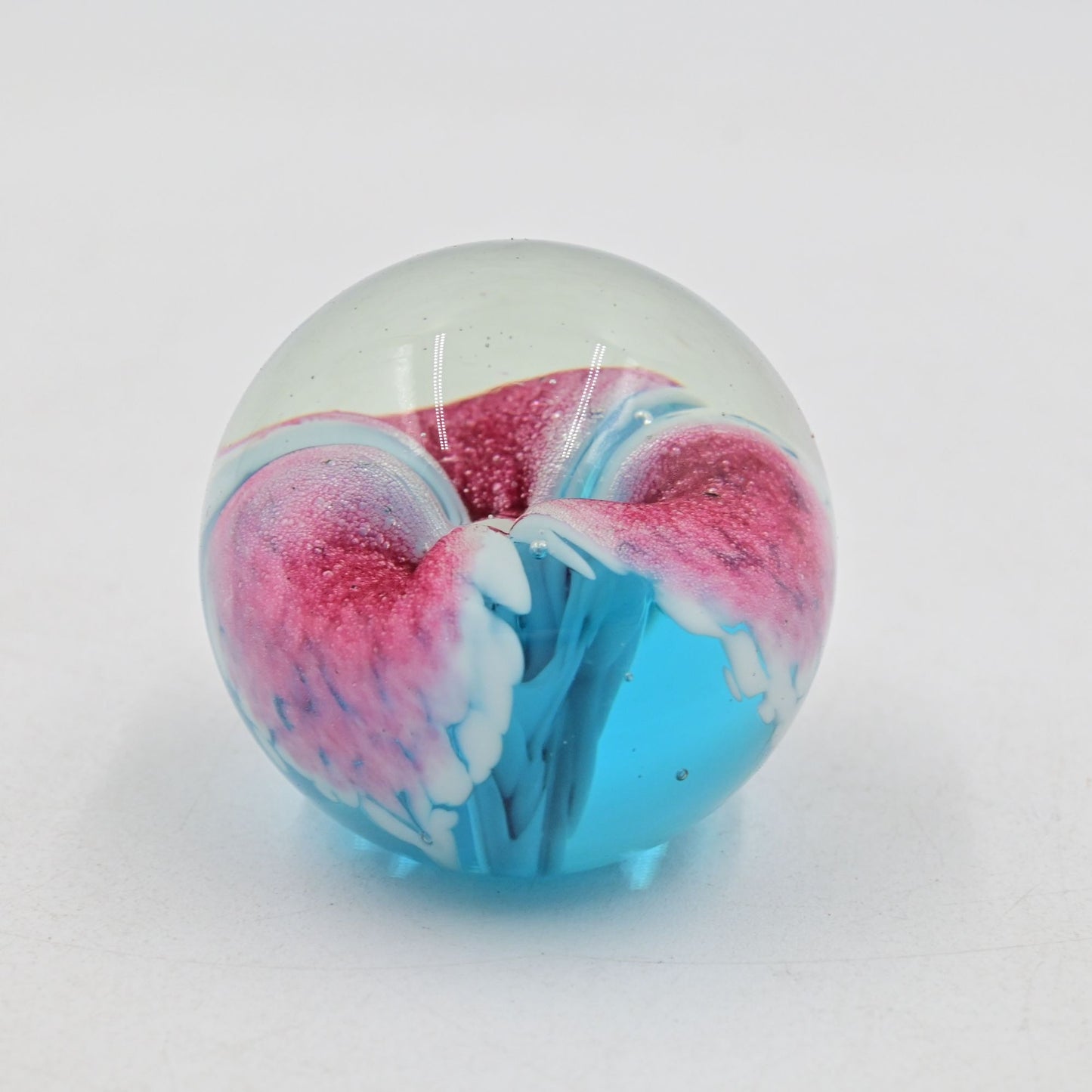 Glass Eye Studio GES Floral Glass Paperweight - Vintage 1993