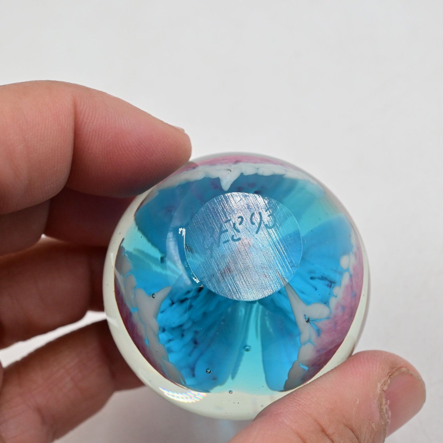 Glass Eye Studio GES Floral Glass Paperweight - Vintage 1993