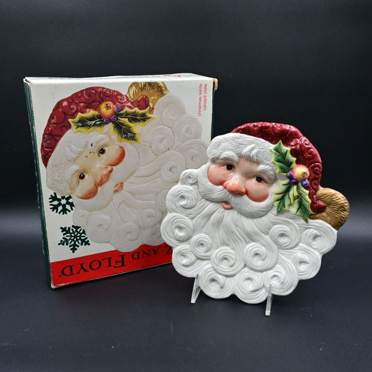 Fitz And Floyd Christmas Santa Canape Plate W/ box Vintage 2003