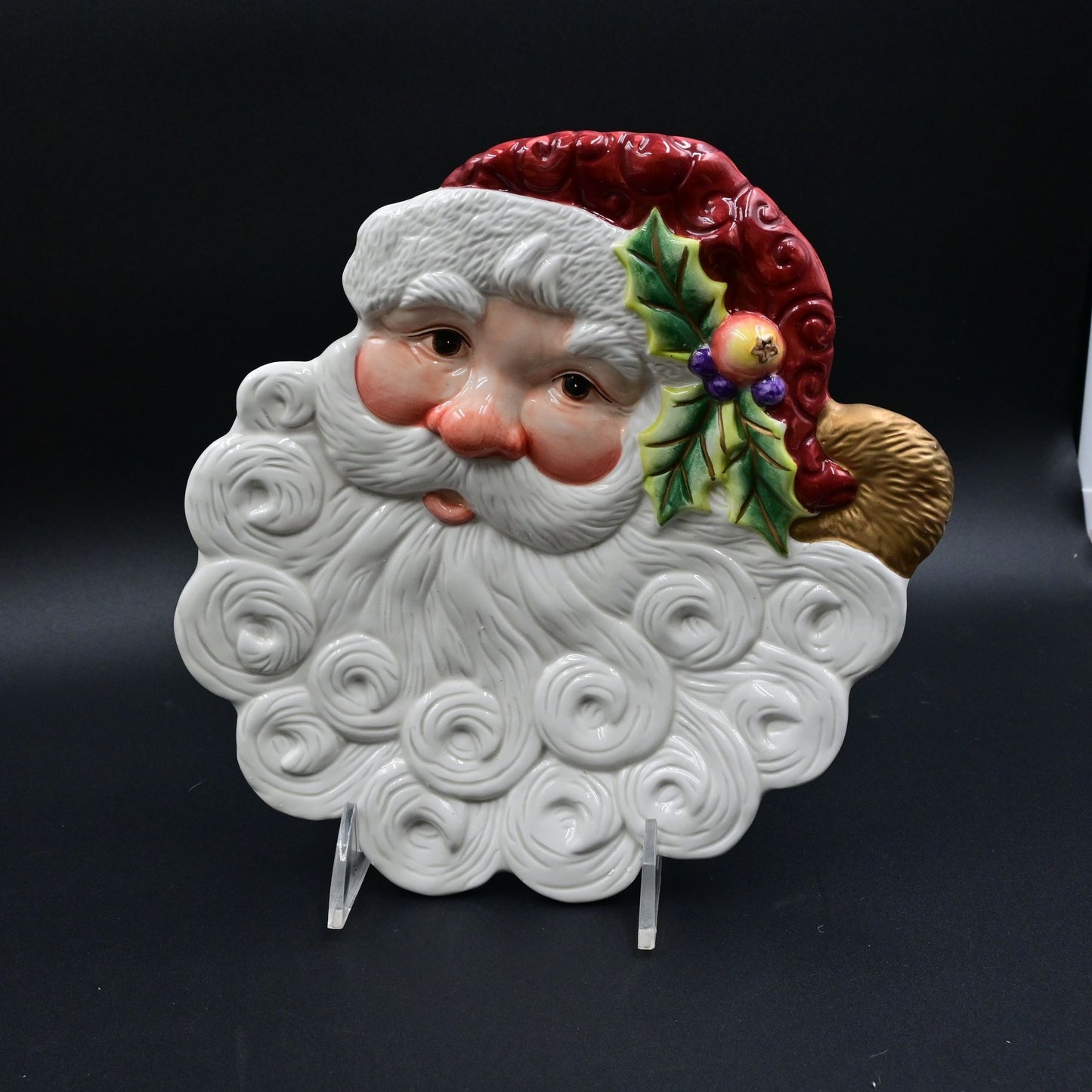 Fitz And Floyd Christmas Santa Canape Plate W/ box Vintage 2003