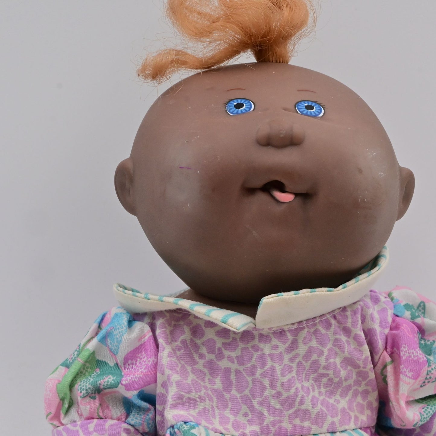 Vintage 1983 Cabbage Patch Doll African American In Floral Dress