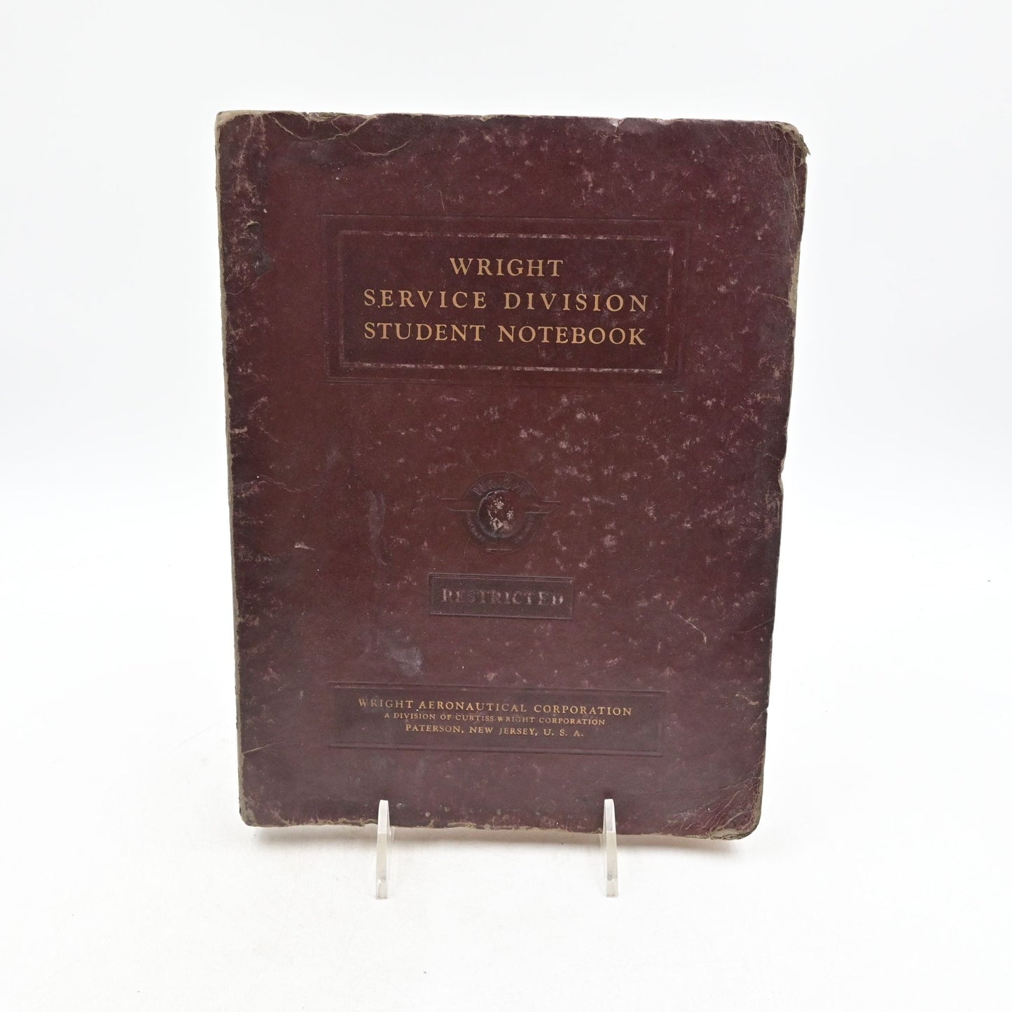 WWII Wright Service Division School Student Notebook Restricted 1941