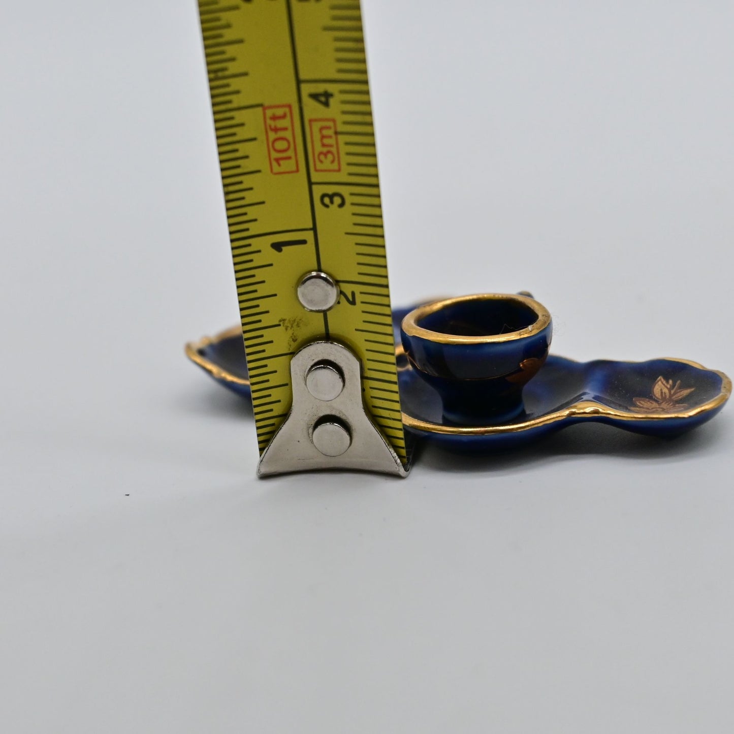 Vintage Limoges Cobalt Blue Tea Cup W/ Snack Saucer Bundle Of 2