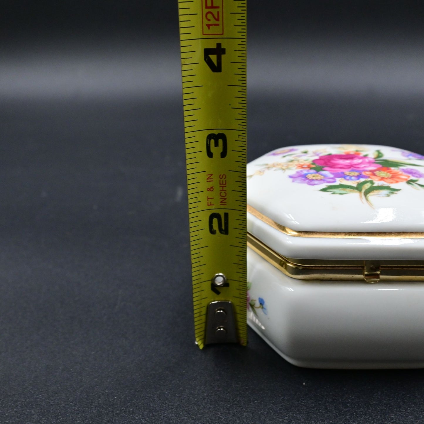 Colibri Music Trinket Jewelry Box White Floral Music Box