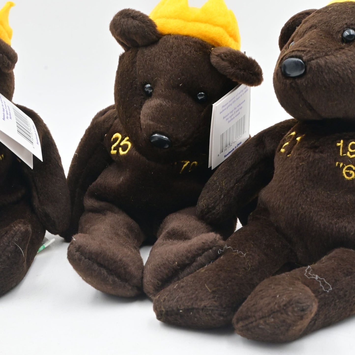 Salvinos Bamm Beanos Plush Bears Sosa, McGwire, Maris, Ruth Set Of 4