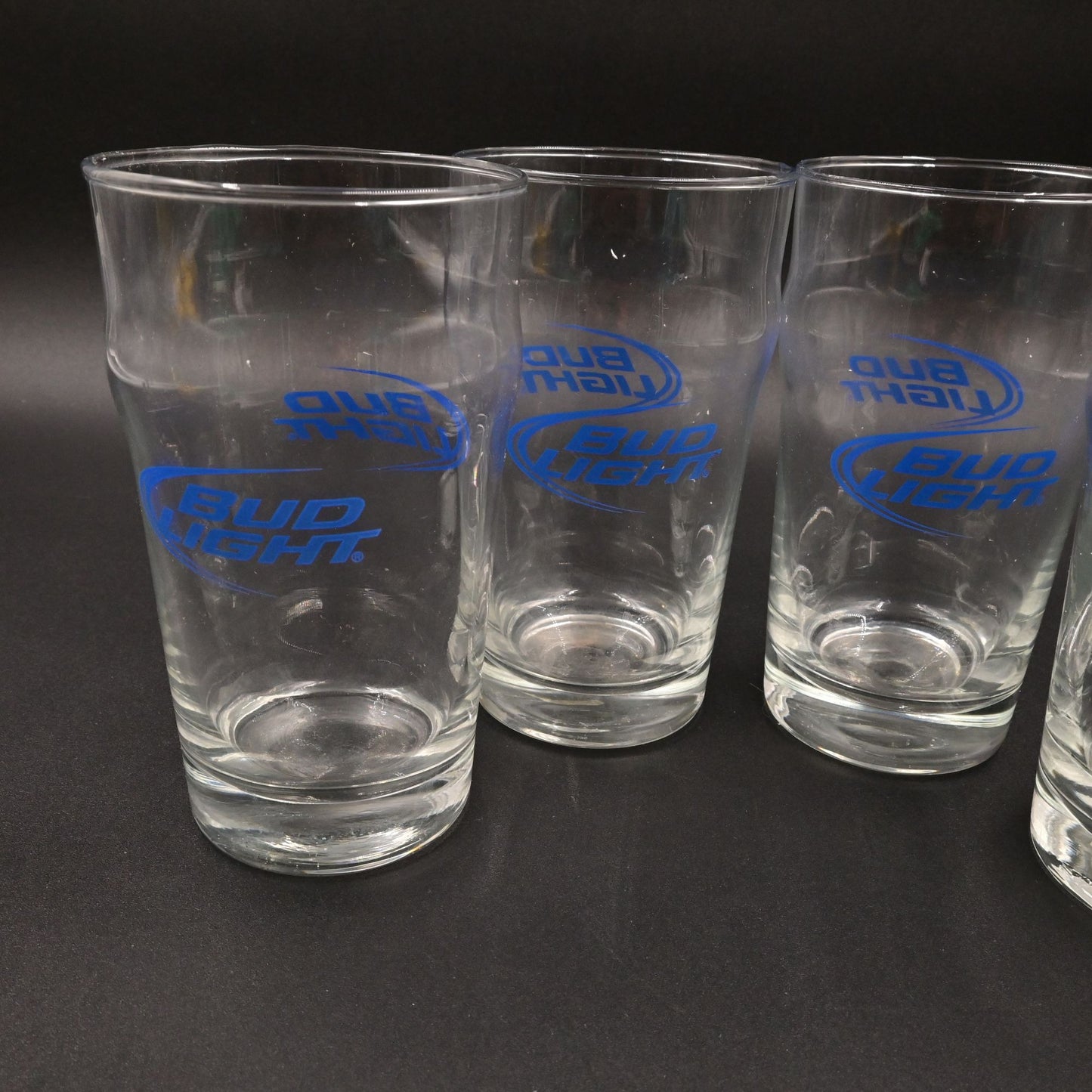 Bud Light 16oz Pint Glasses Bundle Of 4 Barware