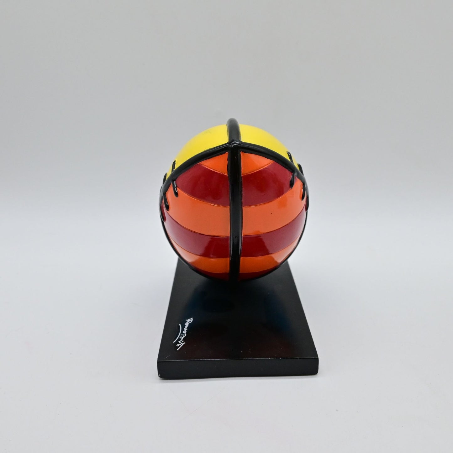 Romero Britto Football Art Sculpture On Black Base
