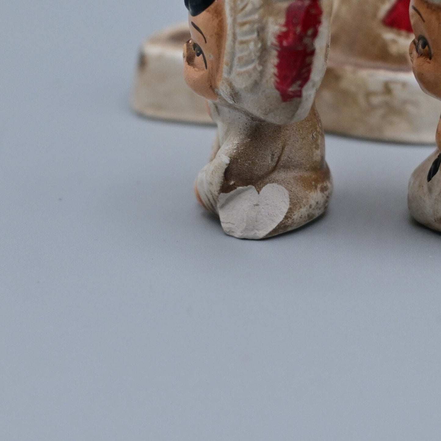 Vintage Native American Children With Teepee Salt and Pepper Shakers