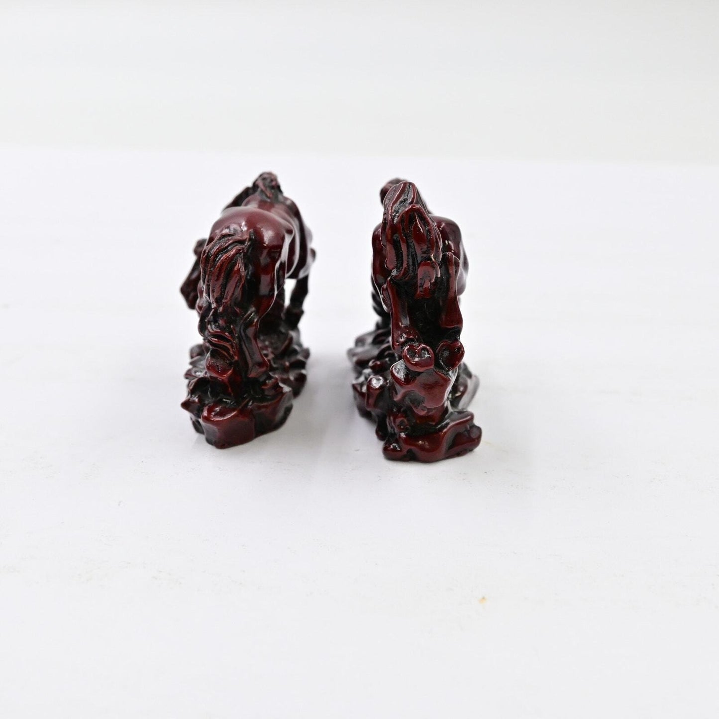 Vintage Red Resin Horse Figures Bundle Of 2