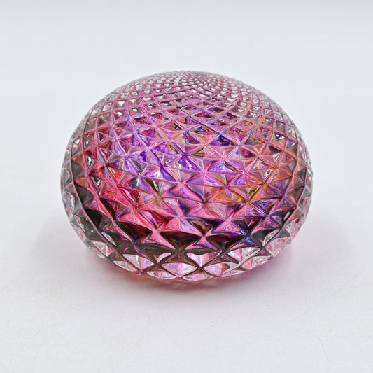 Pink Diamond Cut Paperweight Signed By Artist 2007