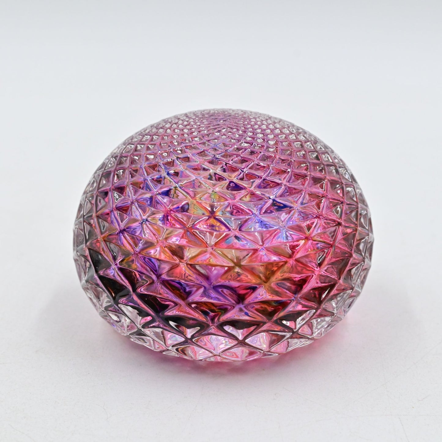 Pink Diamond Cut Paperweight Signed By Artist 2007