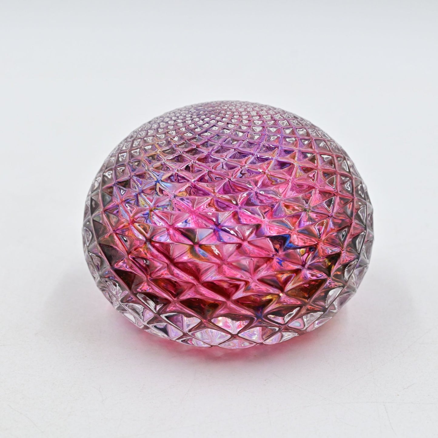 Pink Diamond Cut Paperweight Signed By Artist 2007