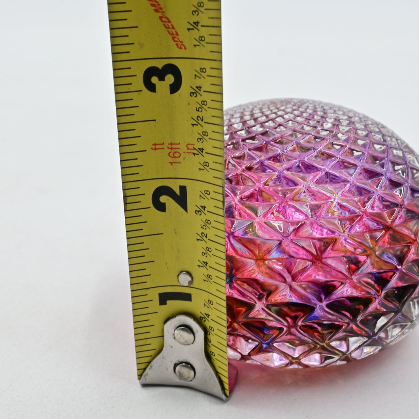 Pink Diamond Cut Paperweight Signed By Artist 2007
