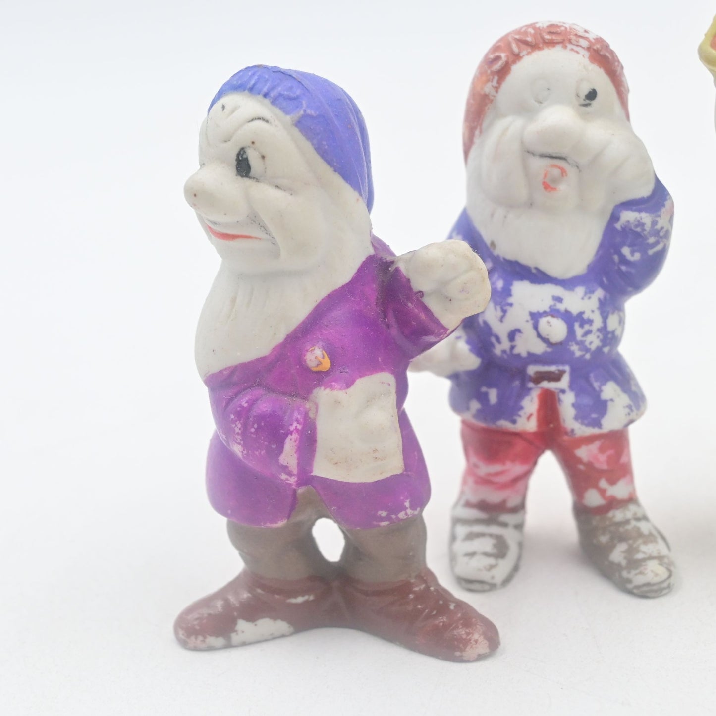 Disney Snow White Seven Dwarfs Bisque Figurines Complete Vintage 1930's