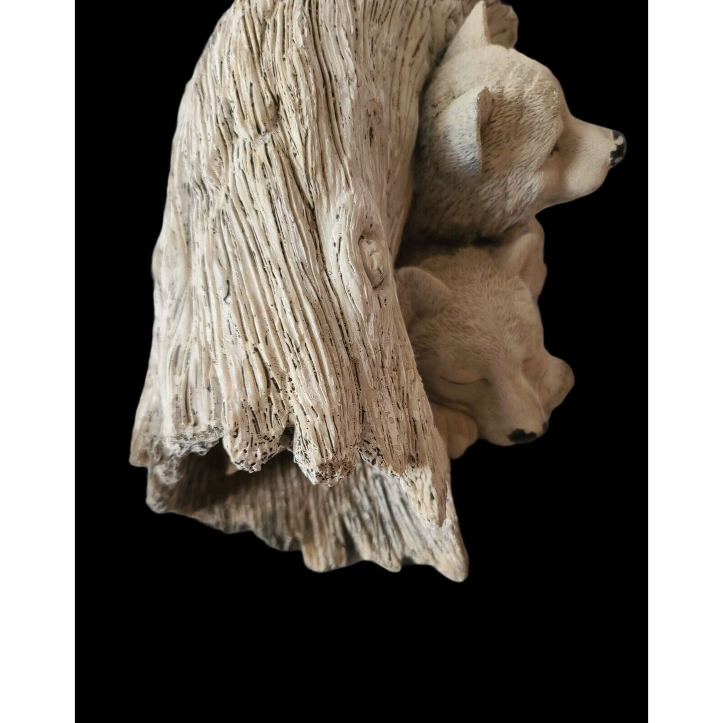 Wolf pups under a log Outdoor decor