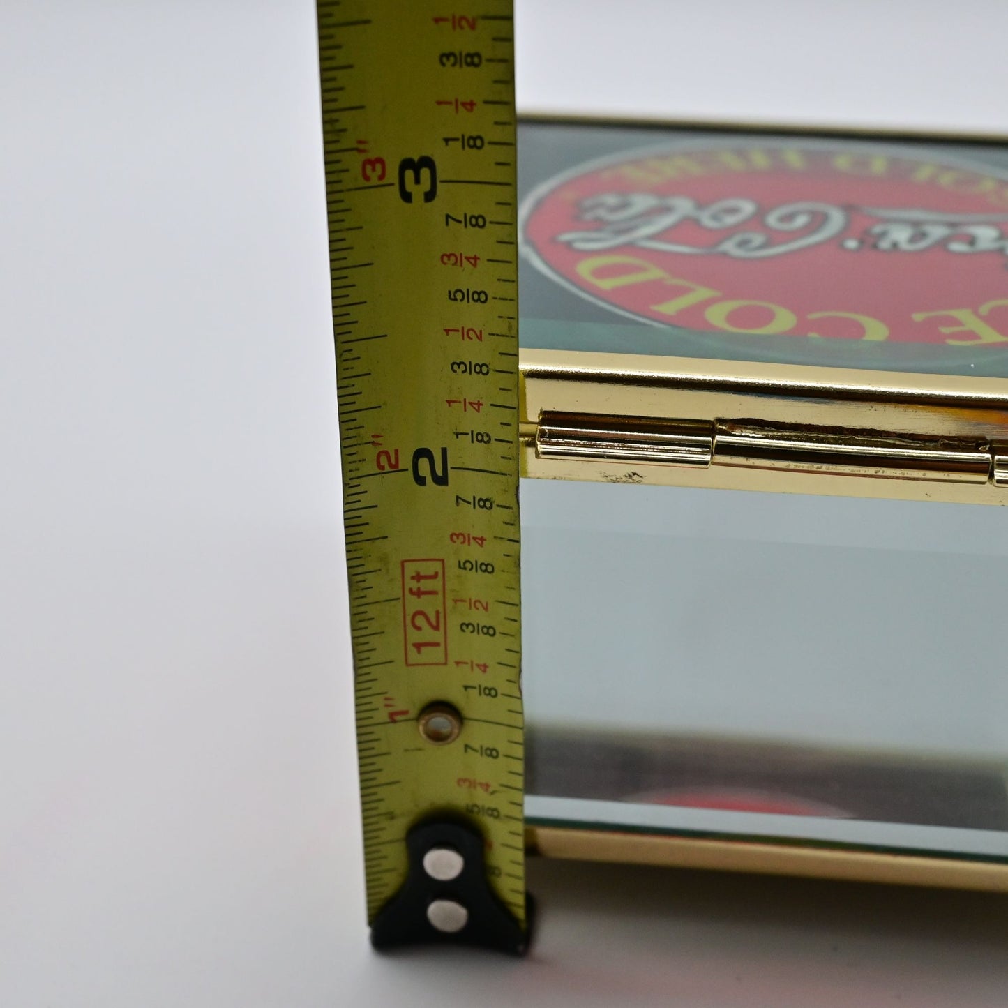 Coca-Cola Glass Trinket Box With Gold Frame