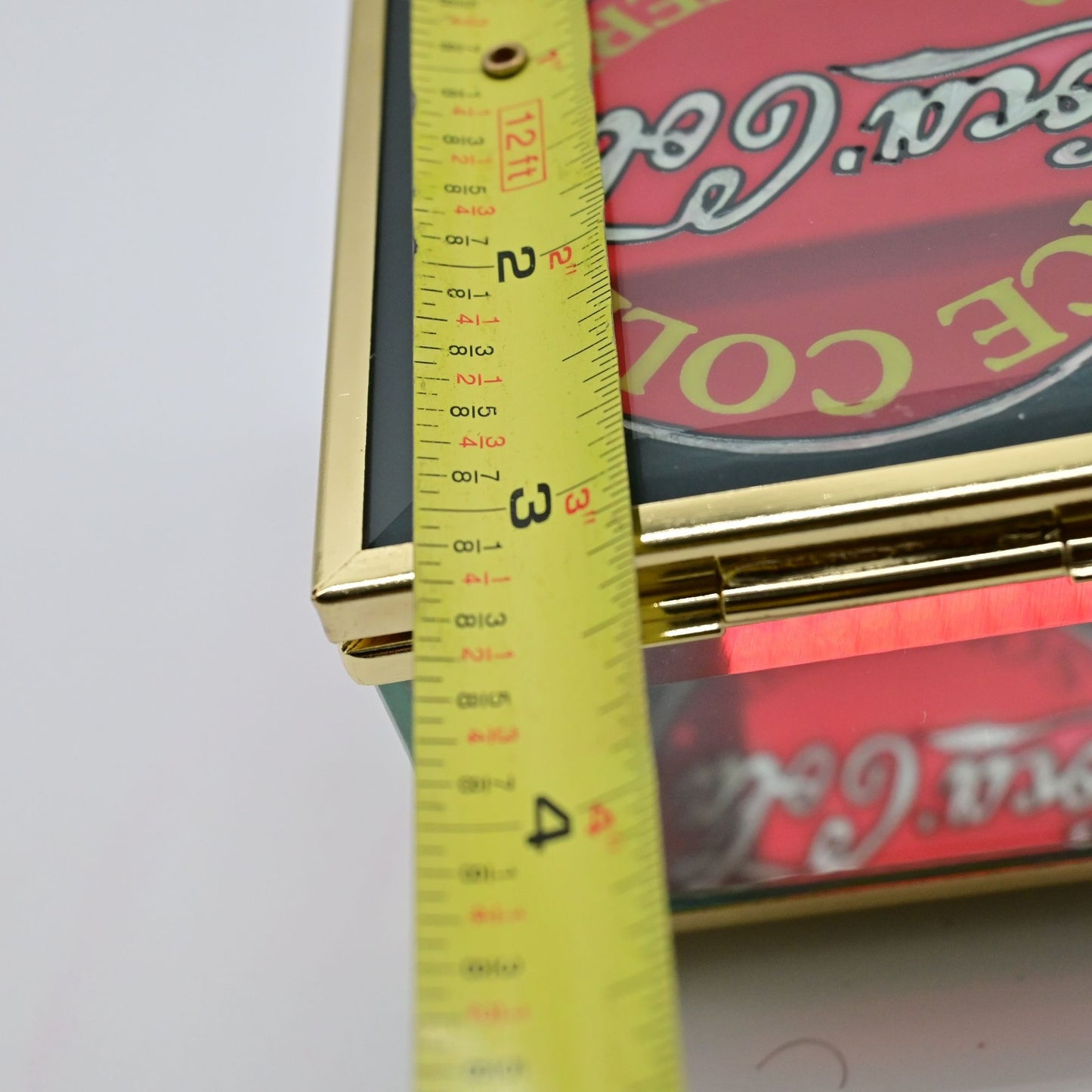 Coca-Cola Glass Trinket Box With Gold Frame