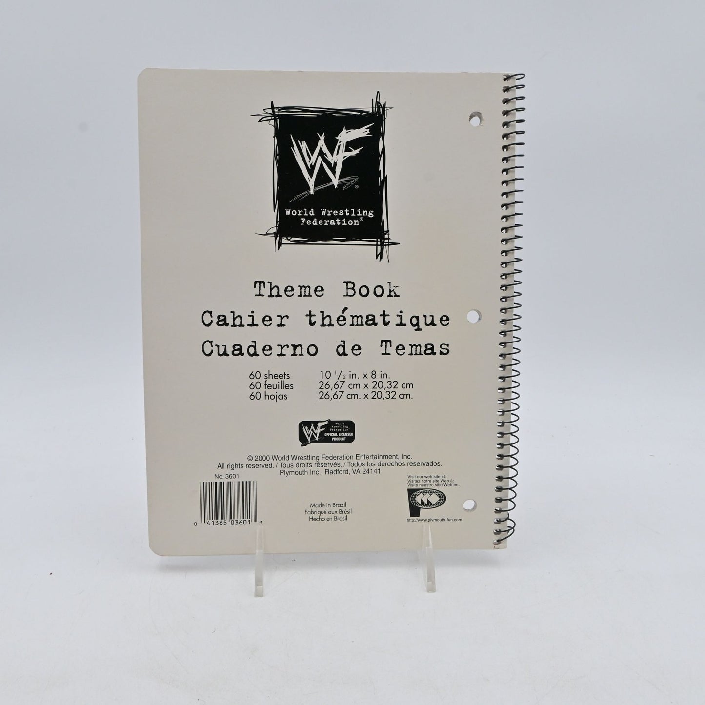 WWF Stone Cold Steve Austin Theme Notebook Spiral Bound 60 Sheets Vintage 2000