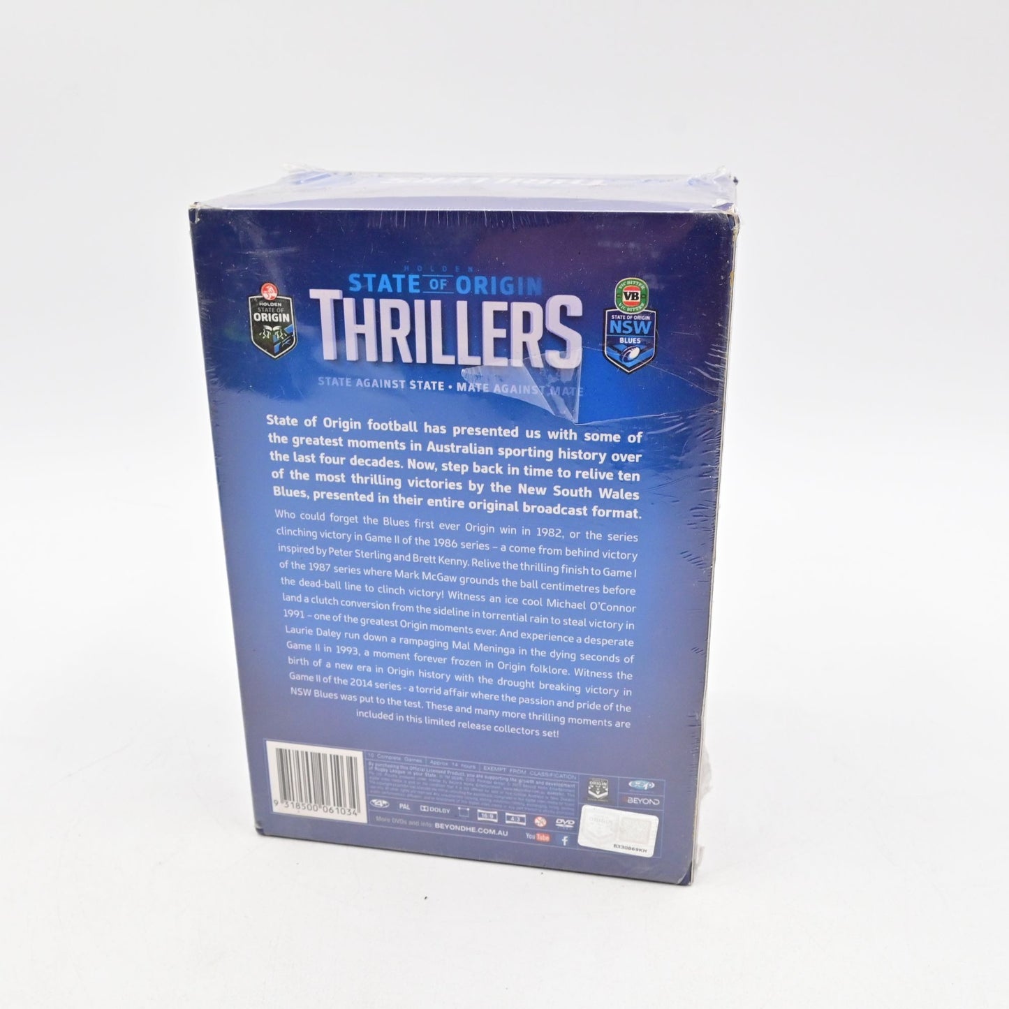 NSW NRL State of Origin Thrillers DVD Box Set Blues Jersey