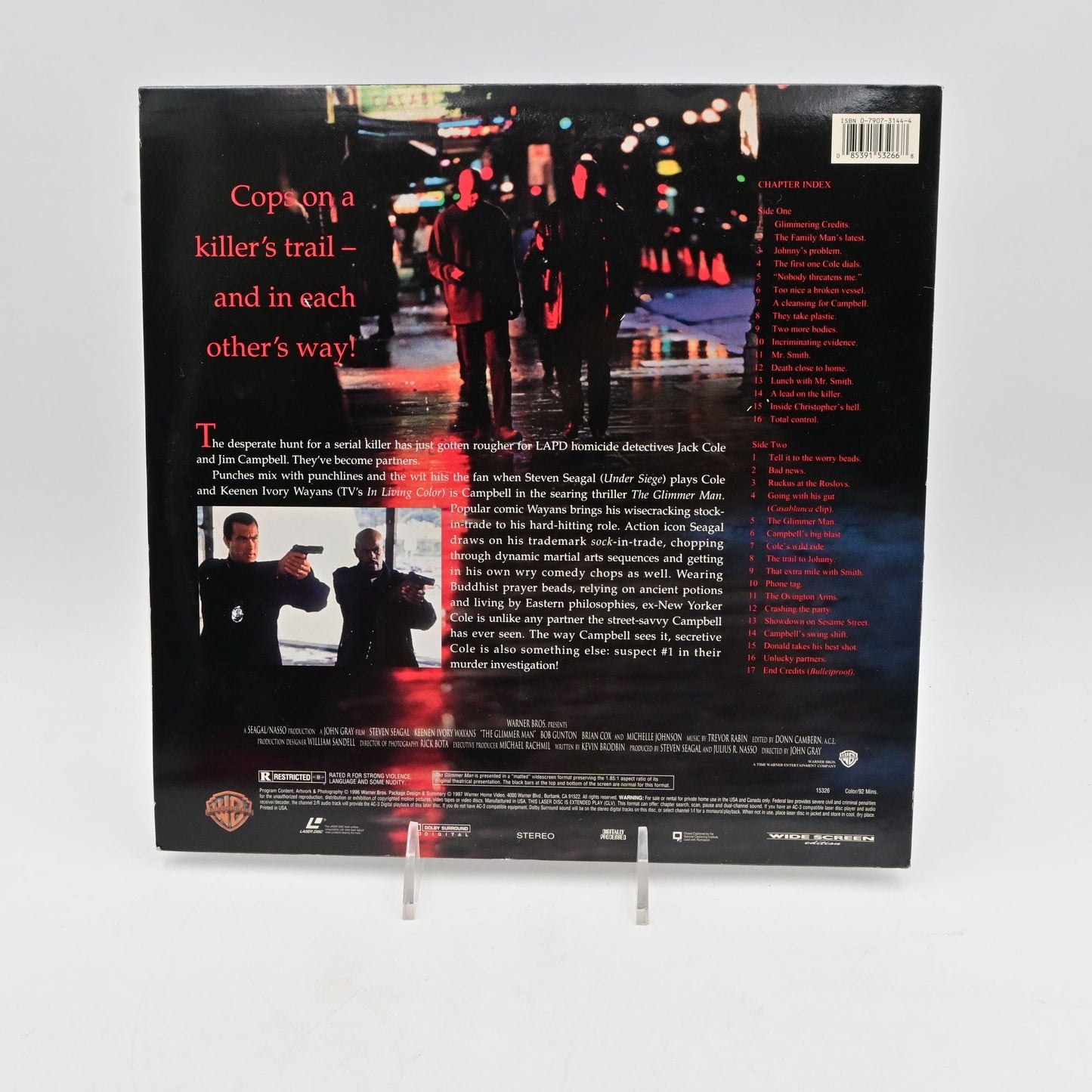 The Glimmer Man Laserdisc Movie Steven Seagal & Keenen Ivory Wayans 1996
