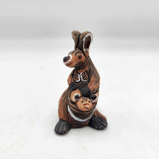 Casals Peru Kangaroo With Joey Clay Pottery Art Vintage Figure