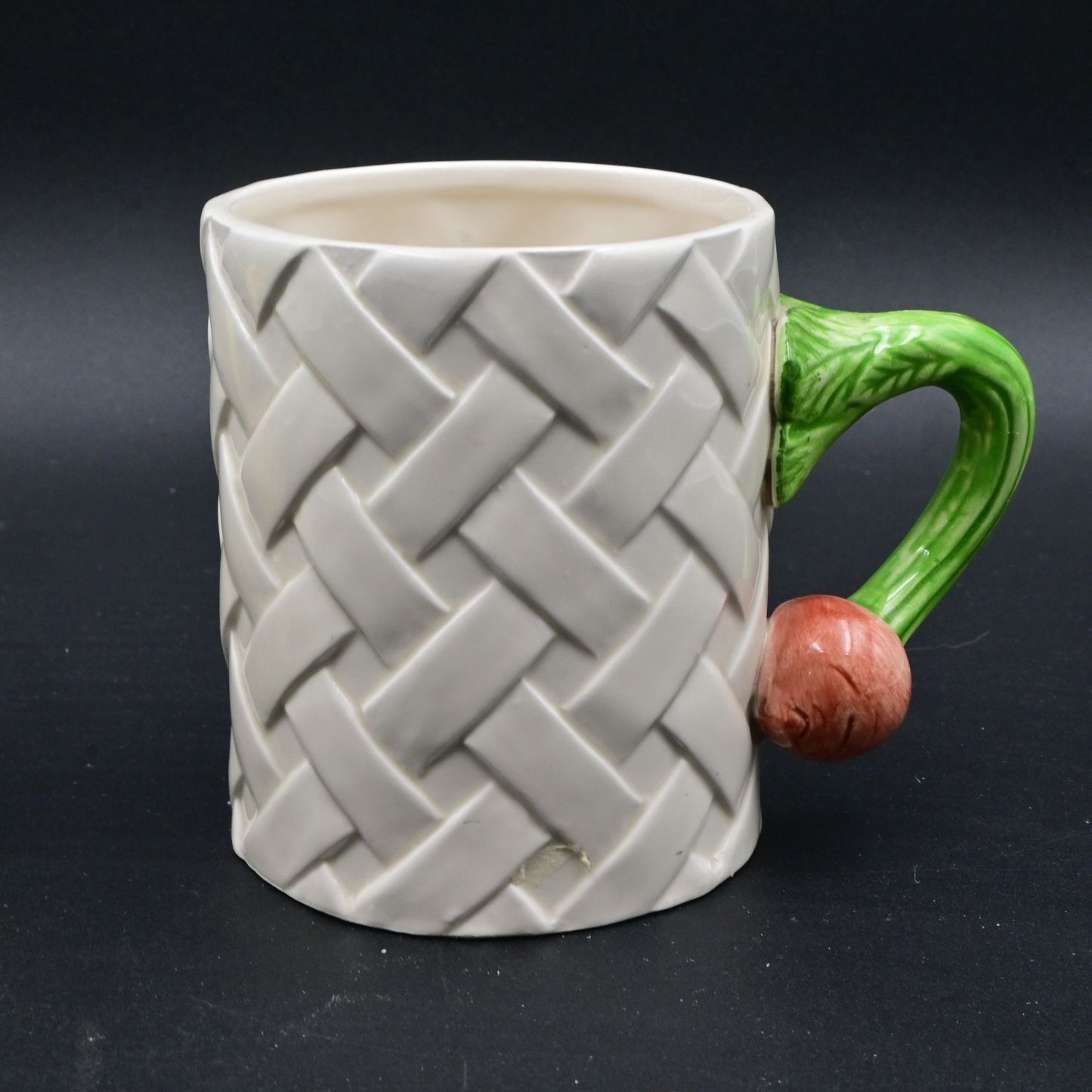 Vintage Fitz & Floyd Basketweave Mug Carrot, Squash, Radish Bundle Of 3